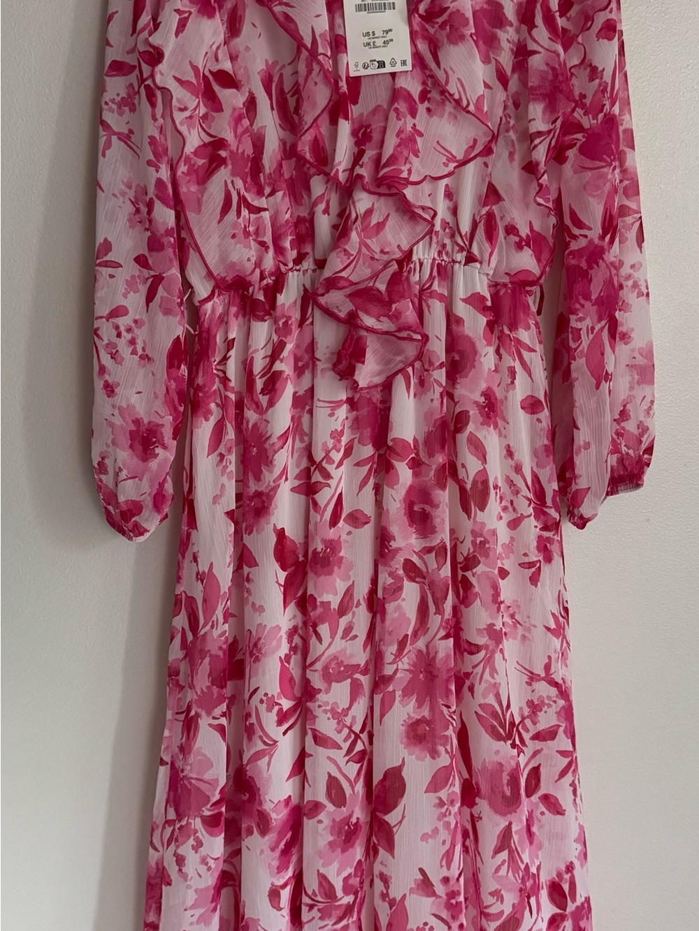 Zara Pink Watercolor Print Dress